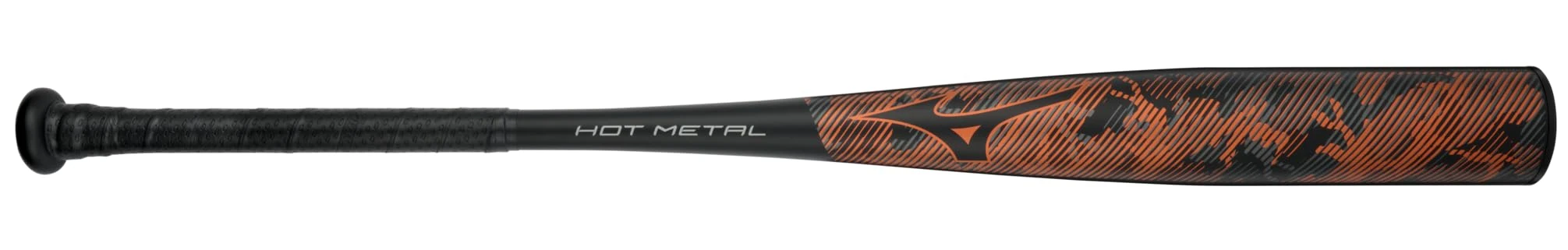 Mizuno HOT Metal - BBCOR Baseball Bat (-3) | Mens Aluminum Baseball BAT | Black-Orange | 30oz | 31 INCHES (3100)