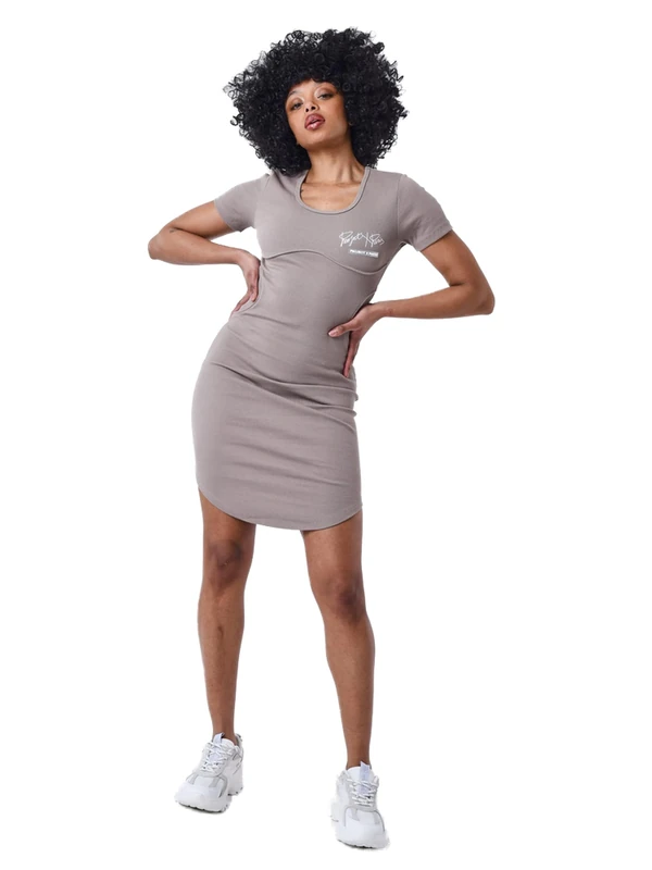PROJECT X PARIS F237707-TP-Talla(XS) Fashion Vestido (Women) Talla XS Color: Marron Topo (Textil-Lifestyle) for Adults, Designed for Everyday Comfort and Style