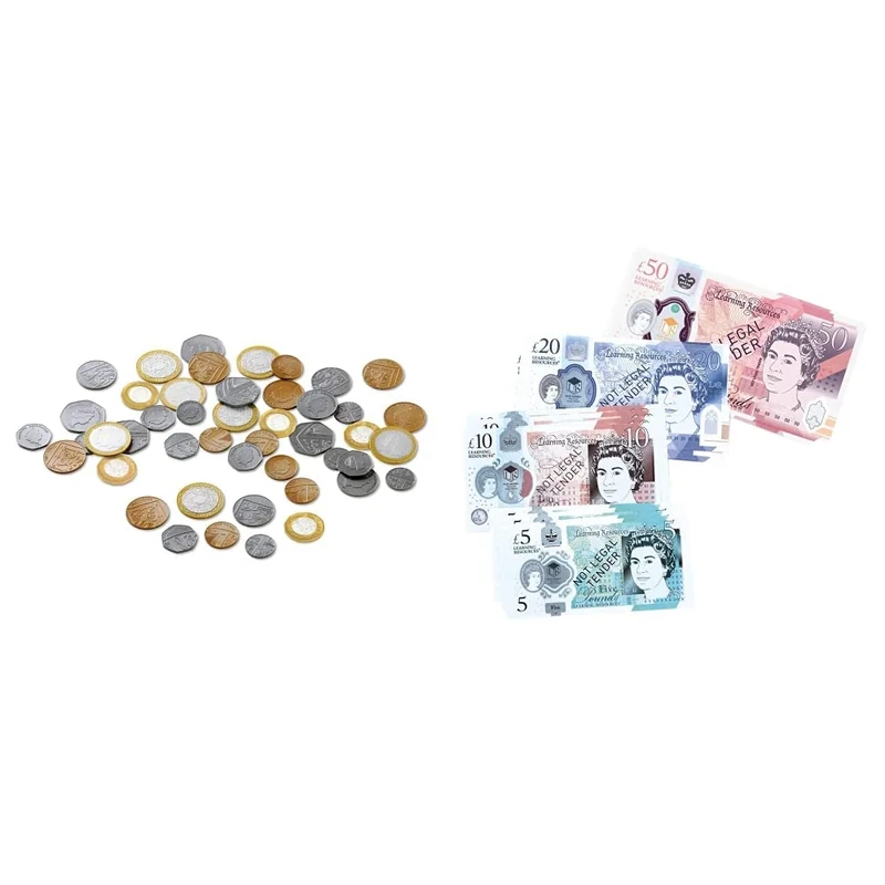 Learning Resources Bulk Play Money Pack, Set of 700 & UK MONEY SET (50 NOTES)