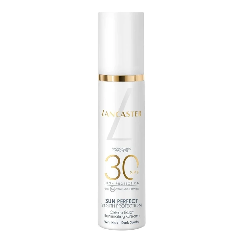 Lancaster Sun Perfect Illuminating Cream SPF30 50ml, Photoaging Control, Corrects Wrinkles, Fine Lines & Dark Spots, Enhances Skin's Natural Luminosity, Anti-Ageing Technology, Vegan Formula