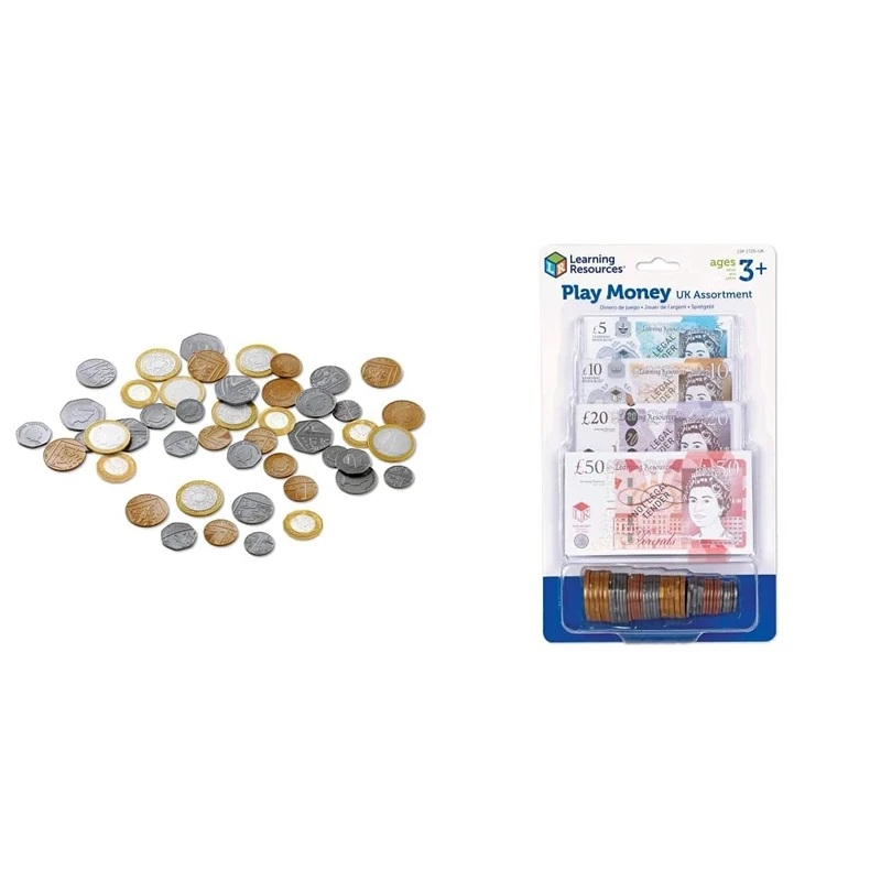 Learning Resources Bulk Play Money Pack, Set of 700 & Play Money UK Assortment
