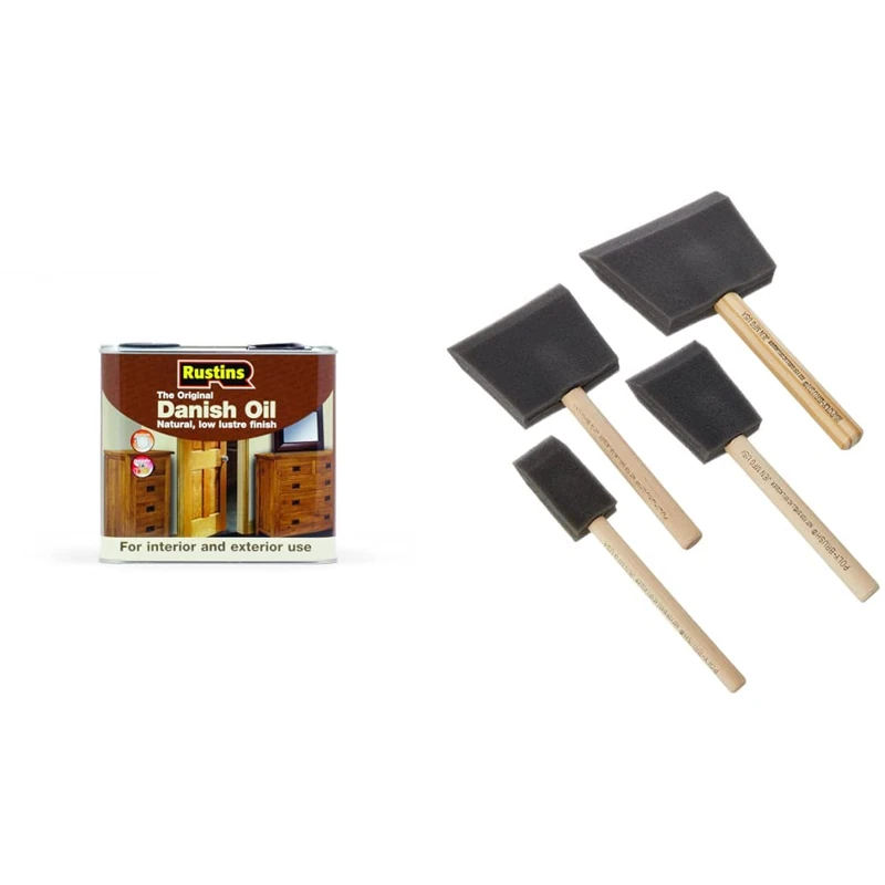 Rustins DANO2500 Original Danish Oil 2.5 litres & PBRUSHPACK Foam Brushes