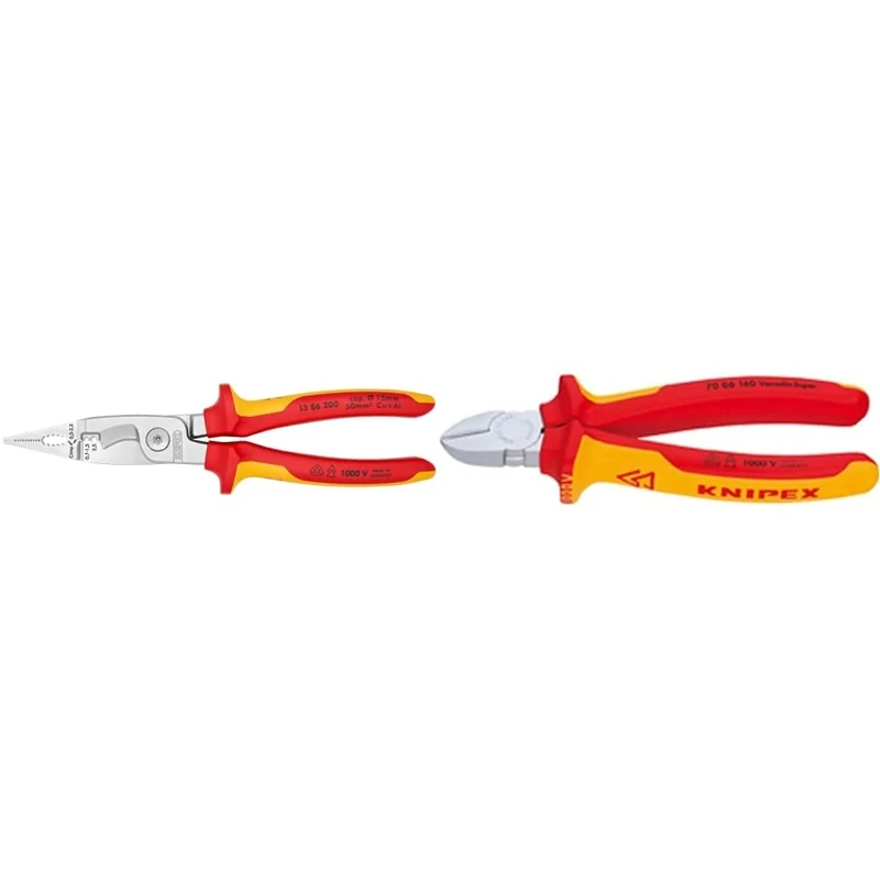 Knipex Pliers for Electrical Installation Chrome-Plated & Diagonal Cutter Chrome-Plated