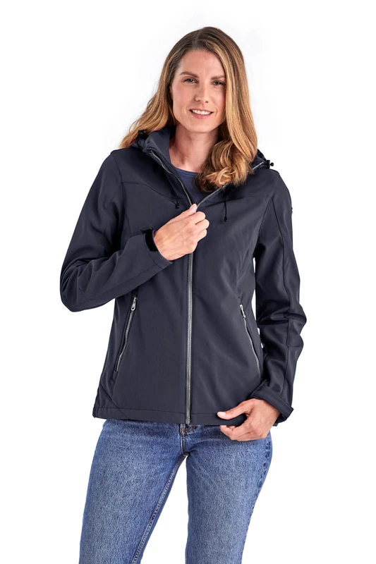 Killtec Women's Softshell Outdoor Jacket with Zip-Off Hood, Blue, 50 (EU)