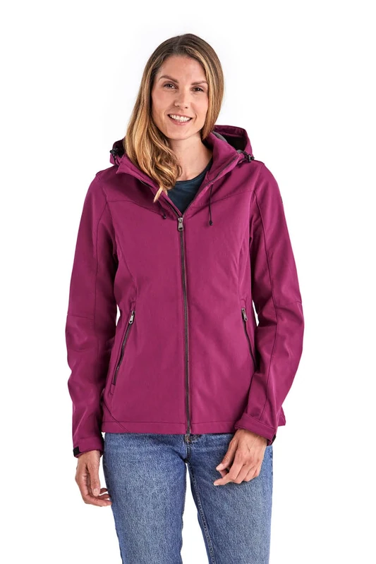 Killtec Women's Softshell Outdoor Jacket with Zip-Off Hood, Pink, 50 (EU)