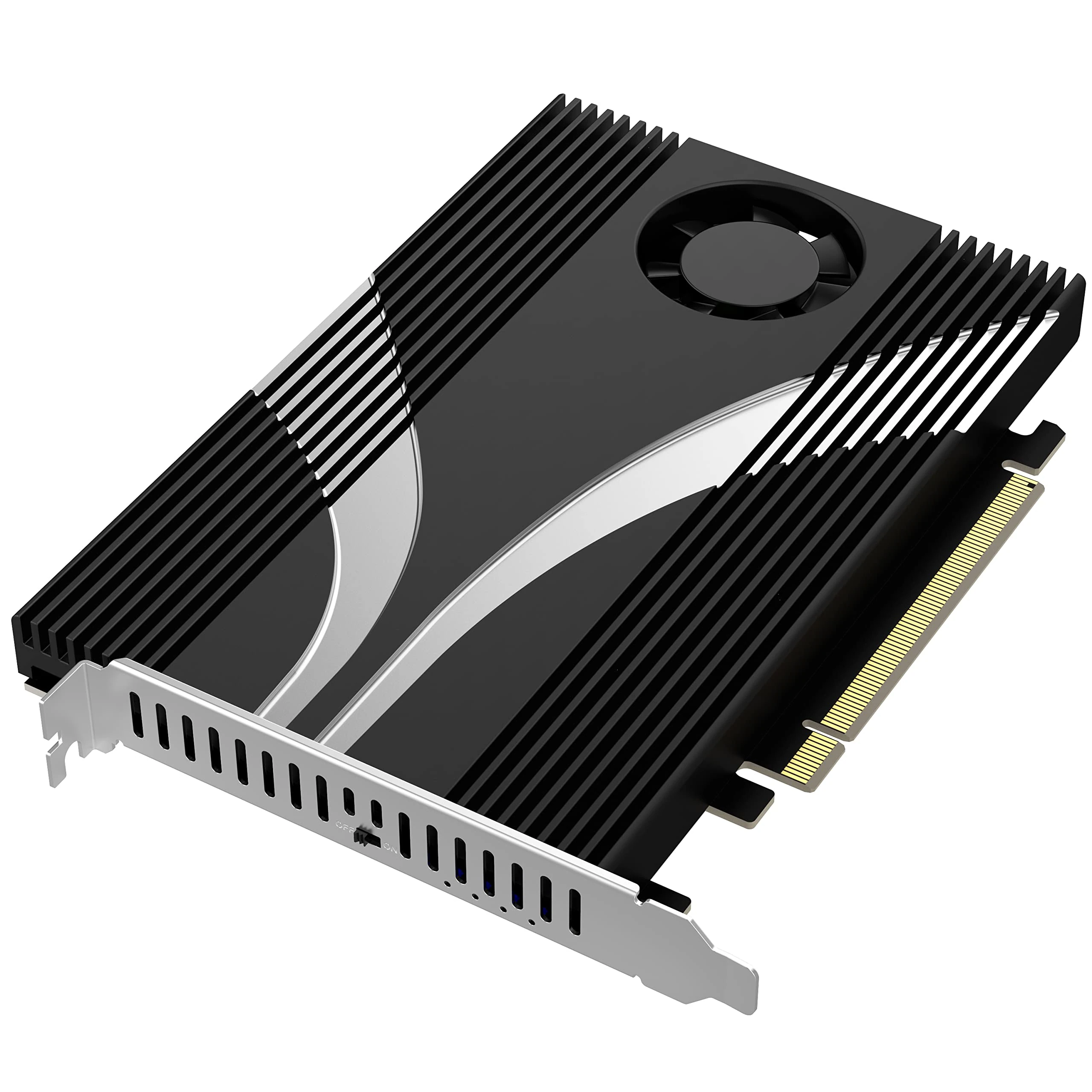 SABRENT PCIe SSD Adapter, (4-in-1) NVMe M.2 to PCIe 4.0 Card x4 Slots with Aluminum Heat Sink + Cooling Fan, 4 NVMe Cards in 1 Slot, PCIe NVMe Adapter for Mac, PC (EC-P4BF)