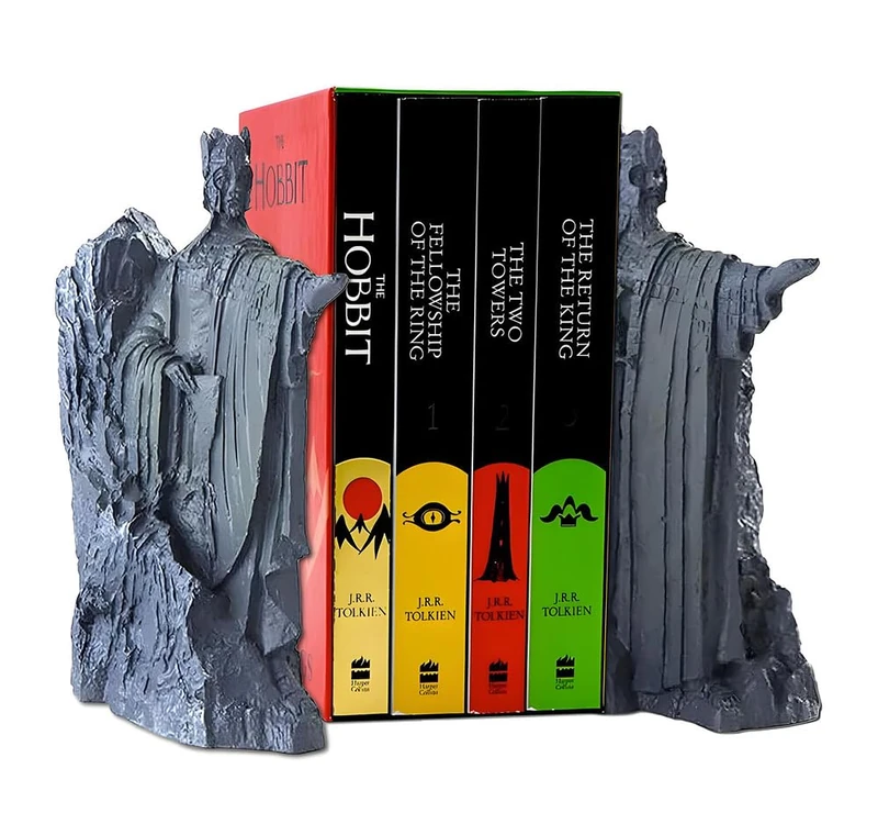 Bookends Book End Lord of Rings Hobbit Book Decoration Resin,Decorative Book Stopper Binder and Dividers,Hobbit Decoration Resin Book End Anti-Slip substitutes for Library Office Home Study14.8cm