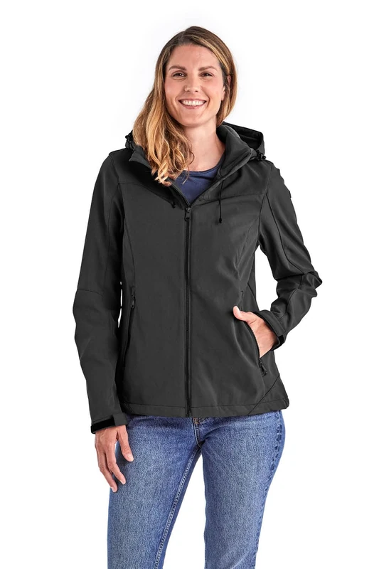 Killtec Women's Softshell Jacket with Removable Hood Water-Repellent Windproof Breathable