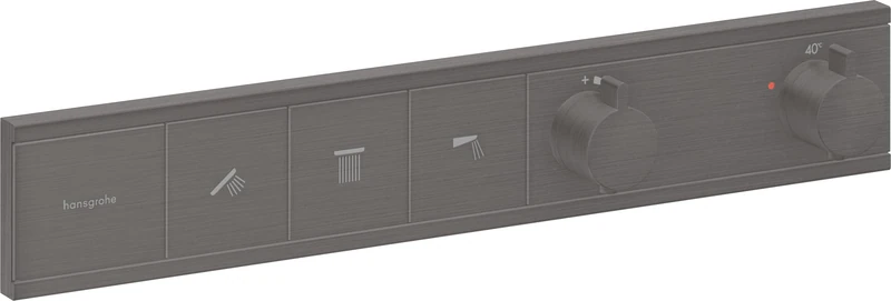 hansgrohe RainSelect - Thermostatic Shower Mixer for Concealed Installation, Shower Thermostat for 3 Functions, Brushed Black Chrome