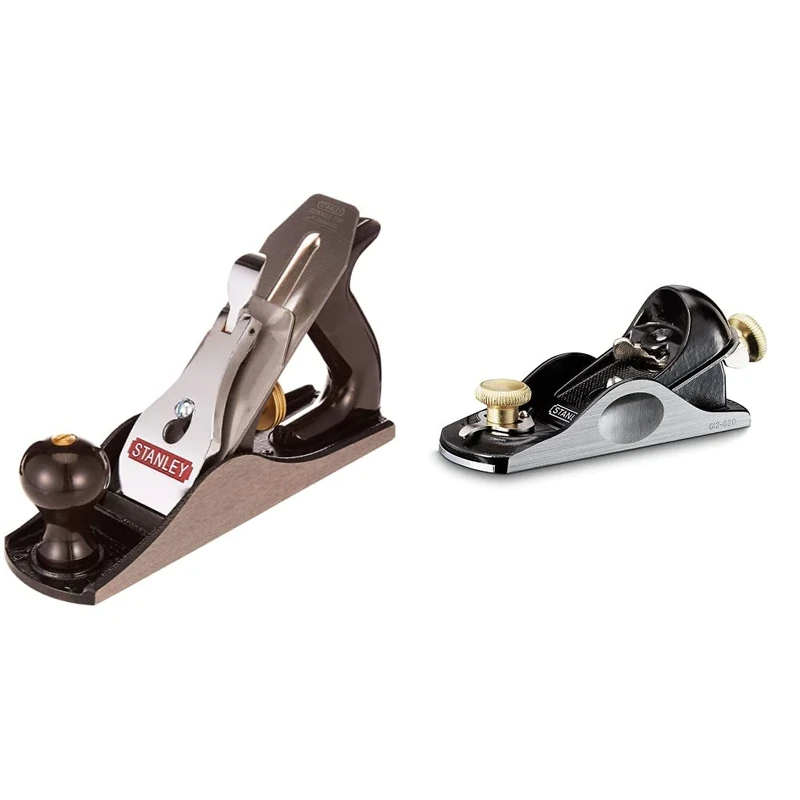 Stanley 4 Smooth Plane 2 Inch 1-12-004 & 5-12-020 6.1/4 Block Plane C/w Pouch