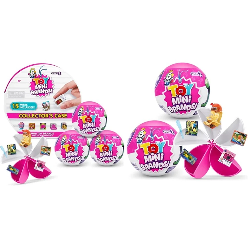 5 Surprise 77244-B Toy Mini Brands Series 2 Wave 2 Starter Pack (Collector's Case and 3 Capsule) & 77240 - B Toy Mini Brands Series 2 Wave (2 Pack) Mystery Collectible Capsule