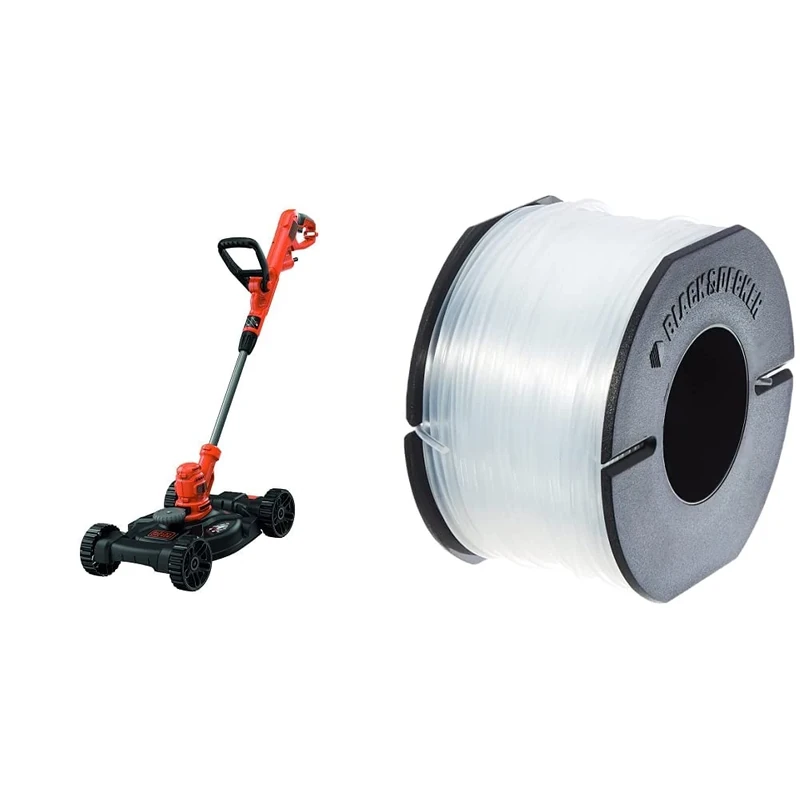 BLACK + DECKER BESTA530CM-GB 3 in 1 Strimmer, 550 W, 240 V, 30 cm, Set of 2 Pieces & BLACK+DECKER A6171-XJ 50 m Line on Storage Spool