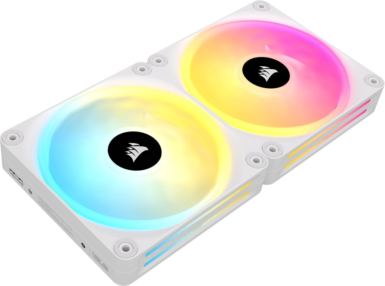 Corsair iCUE LINK QX140 RGB 140mm Magnetic Dome RGB Fans - Double Fan Starter Kit with iCUE LINK System Hub - White
