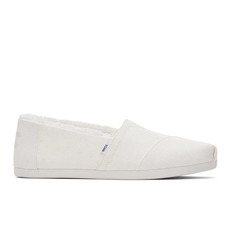 TOMS Women's Alpargata Loafer Flat, White Canvas, 3 UK