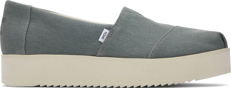 TOMS Women's Alp Midform Loafer Flat, Bonsai Green Canvas, 6.5 UK