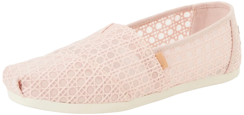 TOMS Women's Alpargata Loafer Flat, Ballet Pink Basket Weave Lace, 10 UK