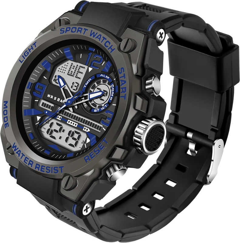 findtime Mens Military Watch Tactical Waterproof Watches Sport Outdoor Digital Analogue Wristwatch Army Big Face Alarm Stopwatch LED Watch for Men