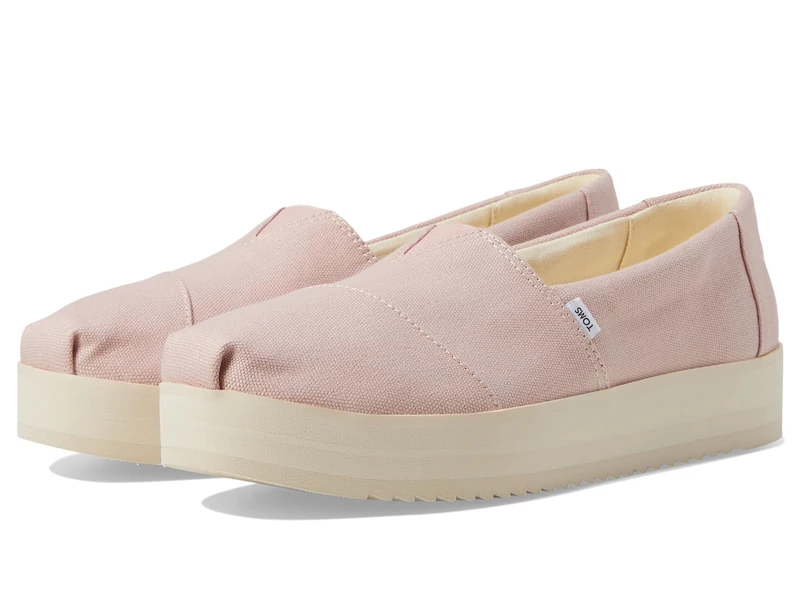 TOMS Women's Alp Midform Loafer Flat, Ballet Pink Canvas, 7.5 UK