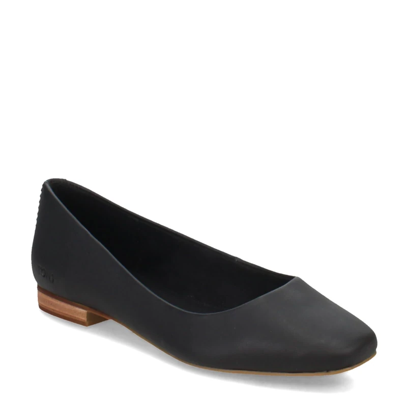 TOMS Women's Briella Ballet Flat, Black Leather, 8 UK