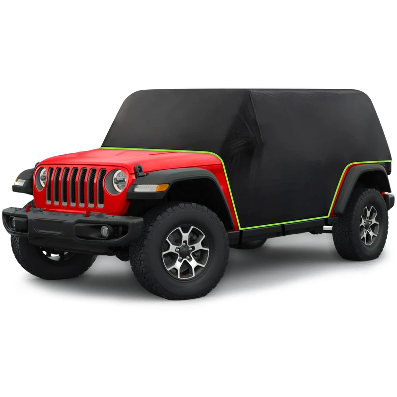 BORDAN Waterproof Cab Cover for Jeep Wrangler JK JL 4 Door with Hardtop Removed, with 420D Oxford Fabric Cab Car Cover (Black)