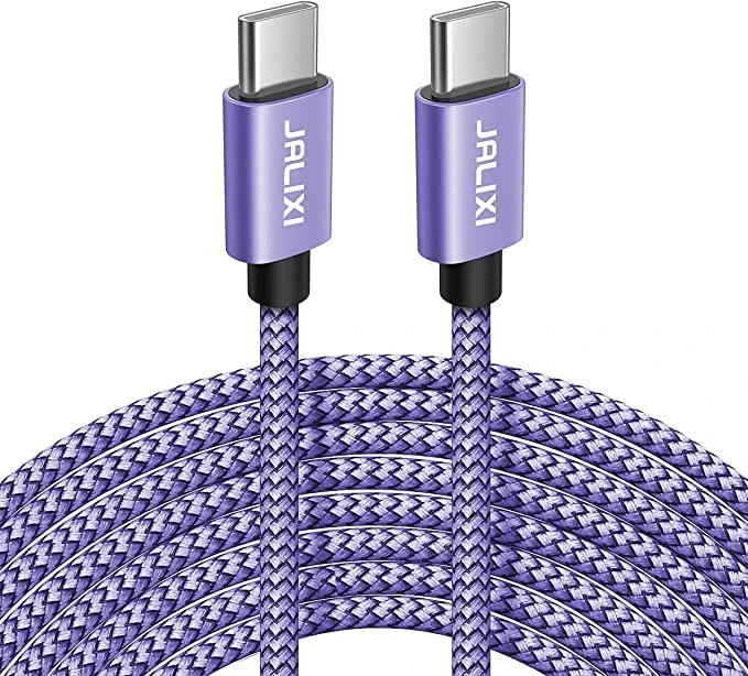 JALIXI Extra Long USB C to USB C Cable 6M, 60W PD Super Fast Charger Cable Type C for iPhone 16/15 Pro Max, iPad Air 4 5 6 10th, Macbook Air/Pro, Samsung Galaxy S24 Ultra, Purple