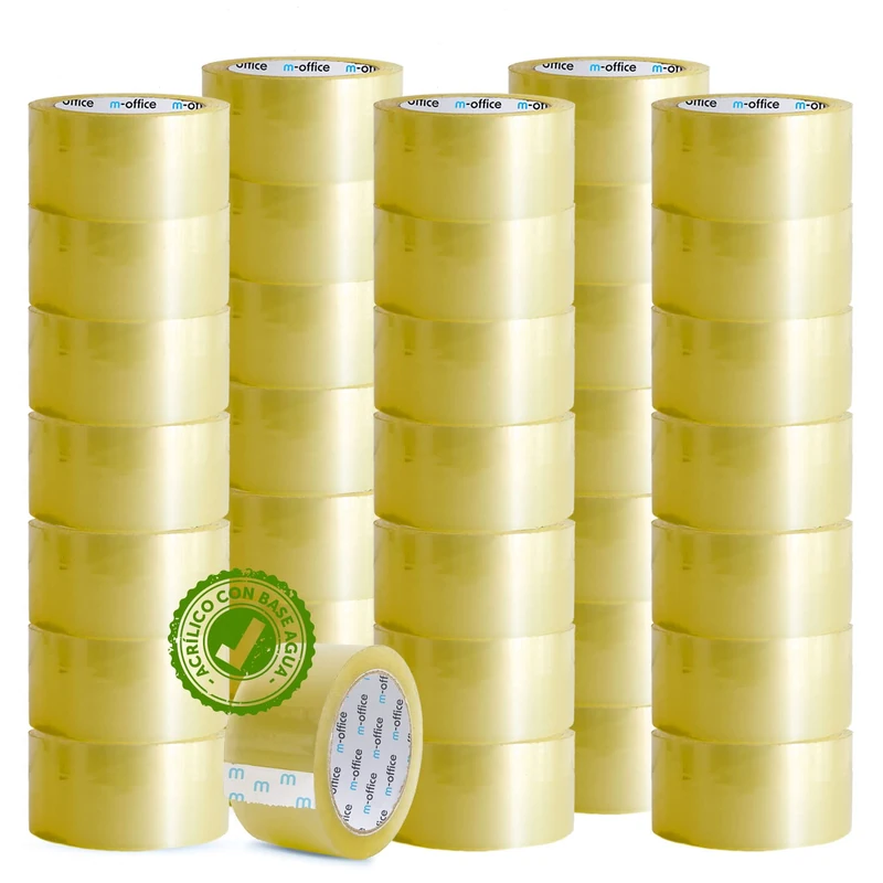 m-office Clear Tape Self Adhesive Packing Tape for Cartons, Shipping, Moving and Crafts, Safe and Durable Transparent Paper (48mm x 66m, x36)