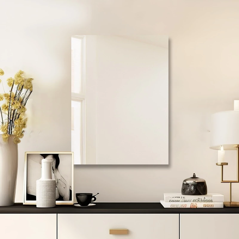 Mirrorons Frameless Wall Mirror - 18" x 24" Modern Rectangle Bathroom Mirror with Polished Edge - Shatterproof, Easy to Install, Perfect for Entryways, Bathrooms, and Gyms