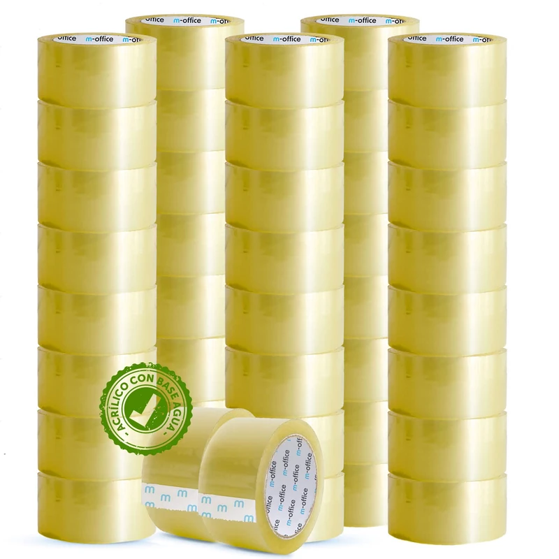 m-office Clear Tape Self Adhesive Packing Tape for Cartons, Shipping, Moving and Crafts, Safe and Durable Transparent Paper (36mm x 120m, x48)