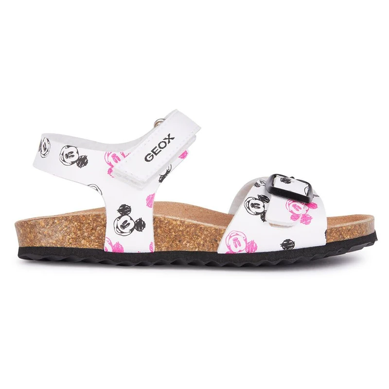 Geox Women's J Adriel Girl C Sandals, white black, 4 UK