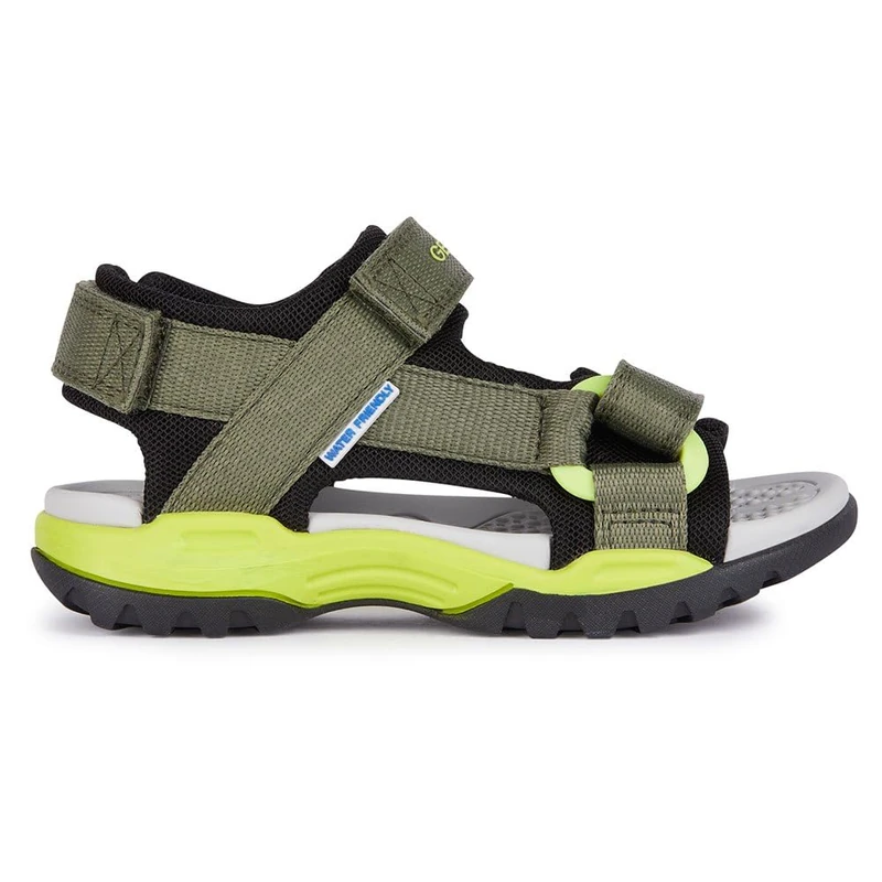 Geox Boys' J Borealis Boy E Sandals, Military Lime, 11.5 UK