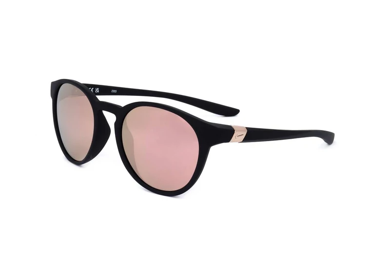 Nike CITY ELAN M FB1316 010 Matte Black/Rose Gold Mirror Sunglasses Woman Iniettato, Round, 49
