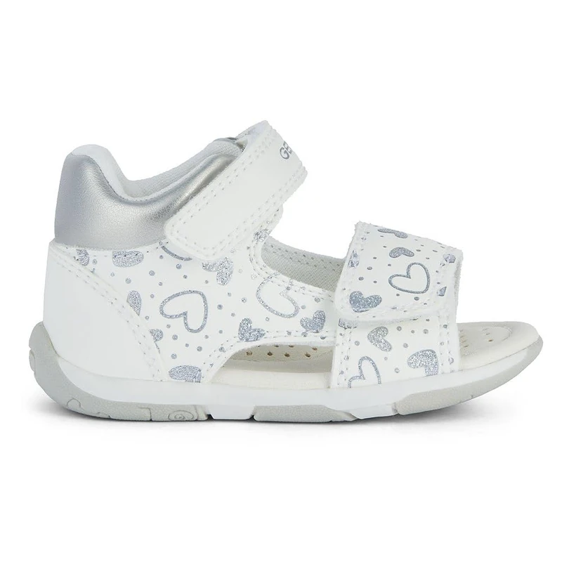 Geox Baby Girl B Tapuz Girl Sandal, White silver, 3.5 UK - Image 1