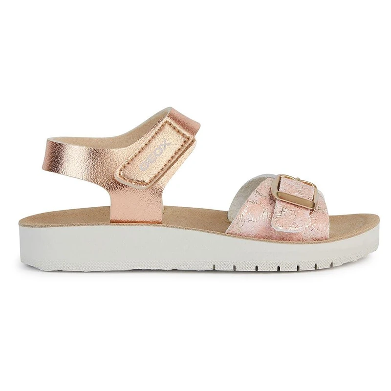 Geox Girls J Costarei Gi Sandal, Rose Gold, 7.5 UK Child