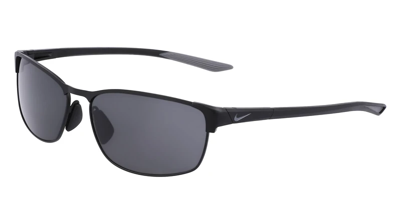 Nike MODERN METAL DZ7364 010 Satin Black/Dark Grey Sunglasses Man Metallo, Rectangle, 58