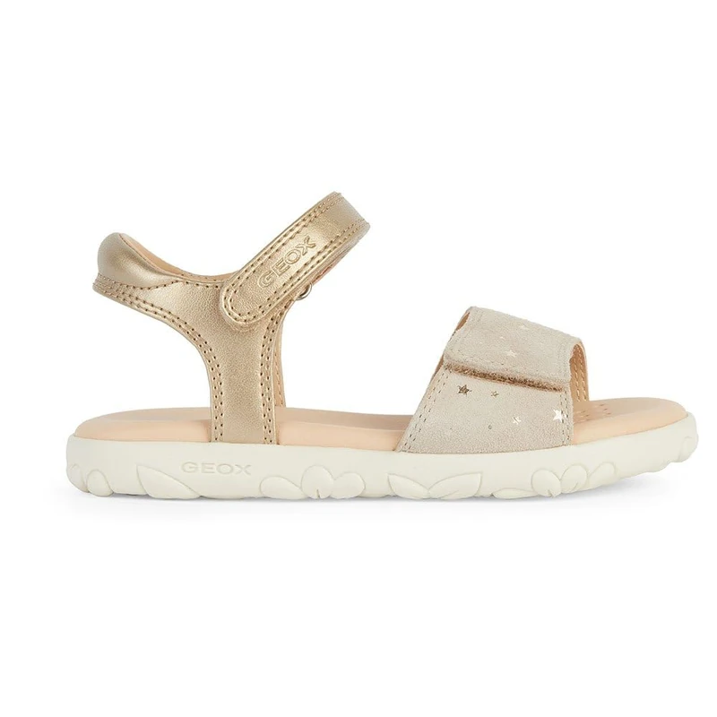 Geox J Sandal Haiti Girl, Platinum Beige, 8.5 UK Child