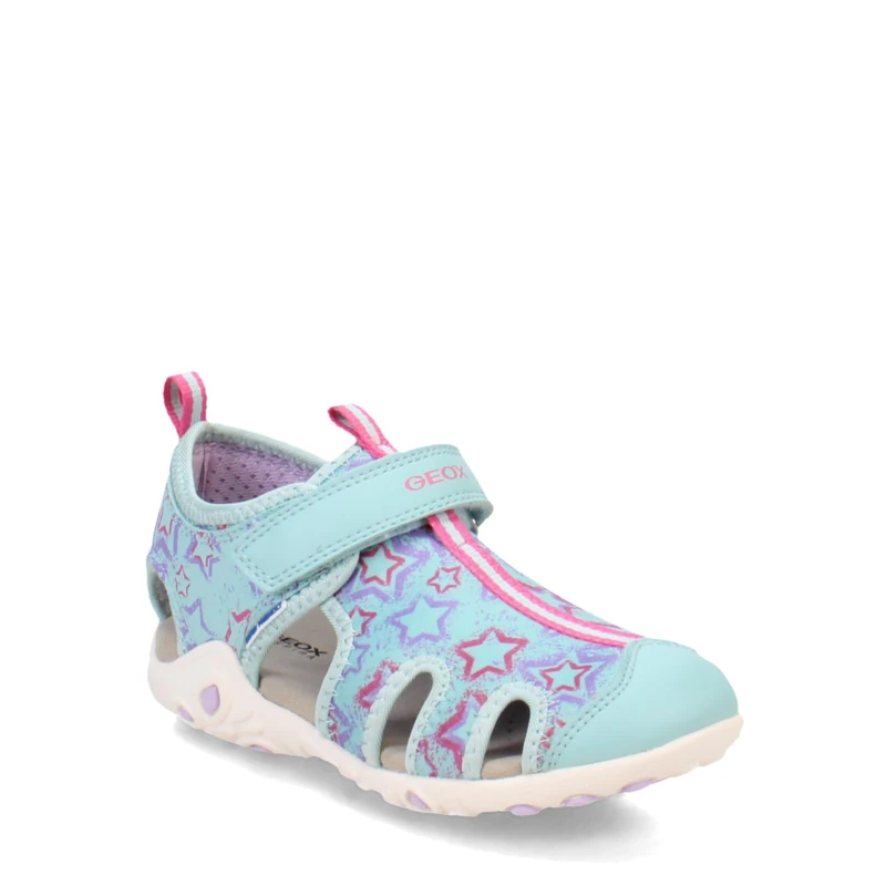 Geox Girls J Whinberry G Sandal, Aqua Lilac, 5 UK