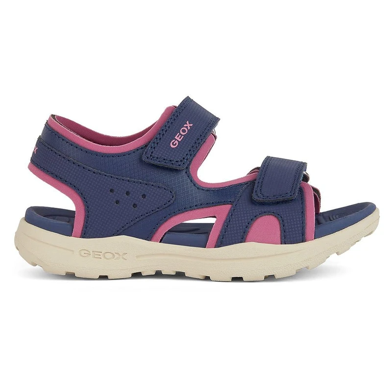 Geox J Vaniett Girl A Sandal, Navy Fuchsia, 3 UK