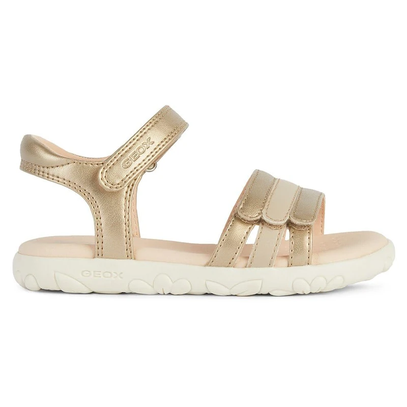 Geox Girls J Haiti Girl Sandal, platinum, 24 EU