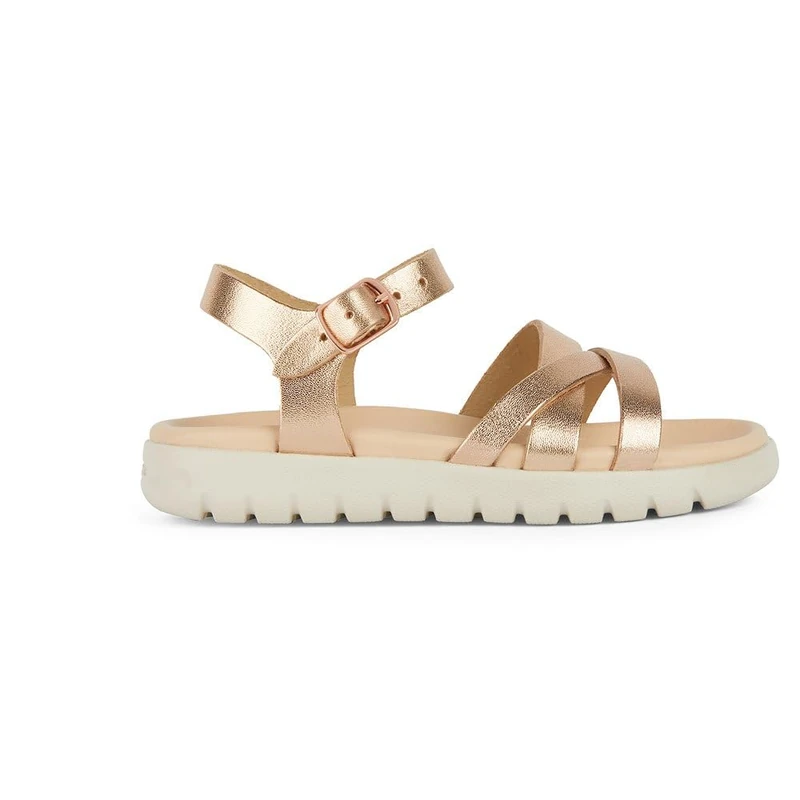 Geox Girl's J Soleima Gir Sandal, copper, 12.5 UK