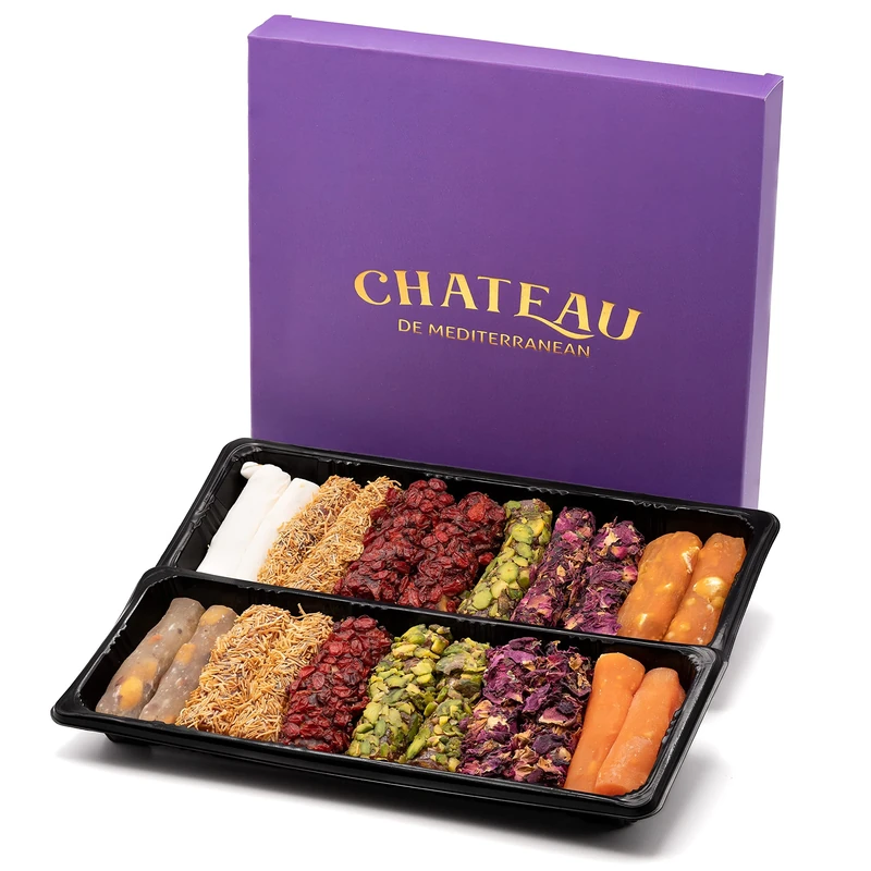 Chateau de Mediterranean Turkish Delight Fingers Assortment - 360 g | Unique Variety Flavours & Textures | Traditional Turkish Confectionary | Made Following Traditional Recipe | Great to Share