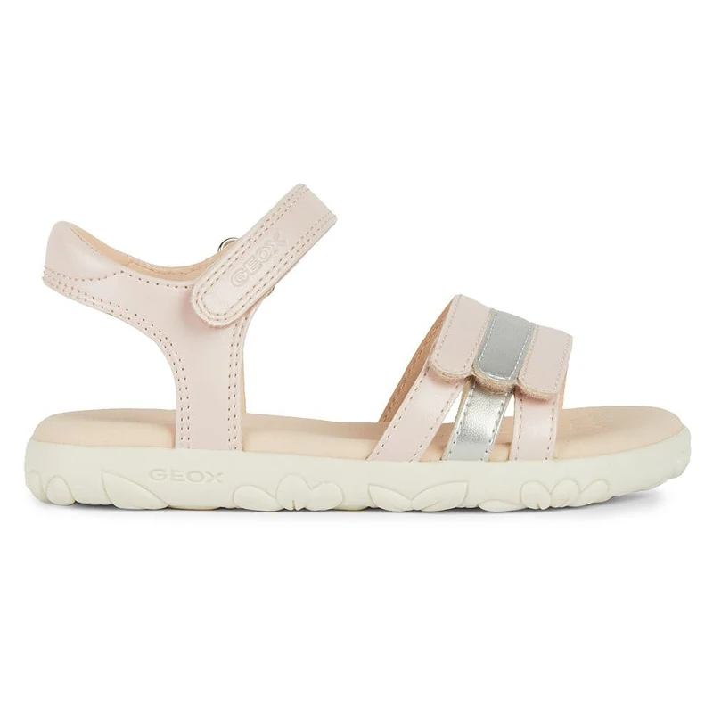 Geox Women's Flatform Sandal J Haiti, White Silver, 12.5 UK