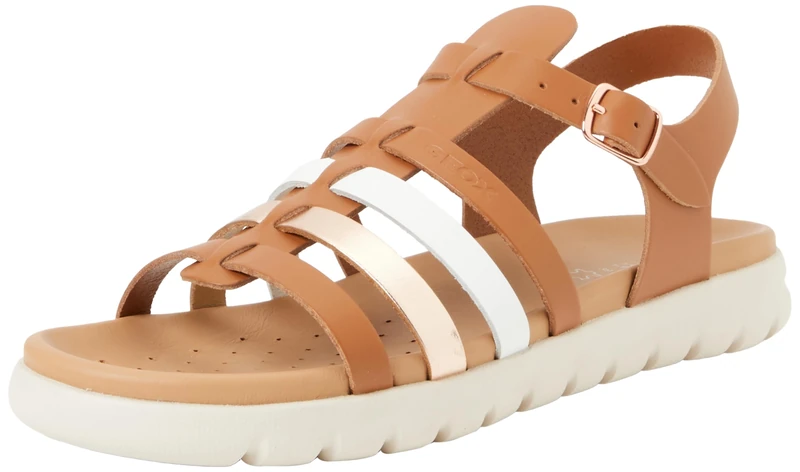 Geox J Soleima Gir Women's Sandal, Brandy Copper, 5 UK