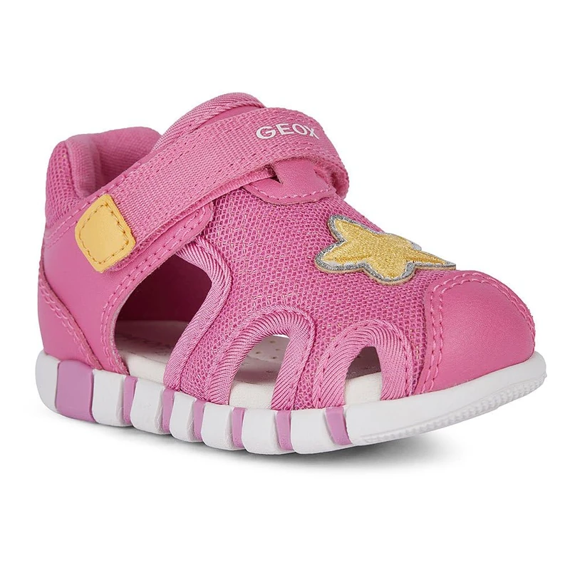Geox Girls' B Iupidoo GirSandal, Dk Pink Yellow, 6 UK