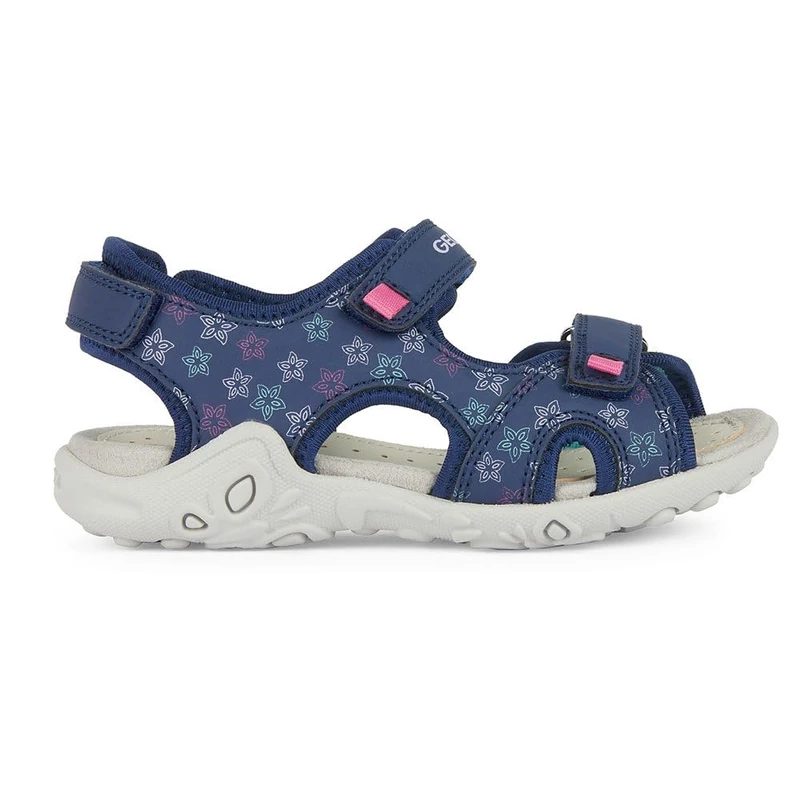 Geox Girls J Whinberry G Sandal, Navy Fuchsia, 8.5 UK Child