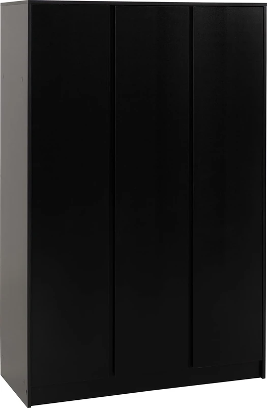 Seconique Malvern 3 Door Wardrobe in Black