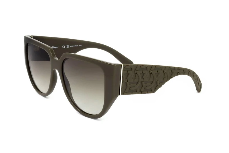 Salvatore Ferragamo SF1088SE 324 Dark Khaki Sunglasses Woman Iniettato, Tea Cup, 57