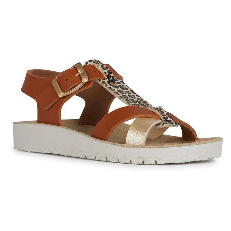Geox Girls J Costarei Gi Sandal, Biscuit Platinum, 9 UK Child