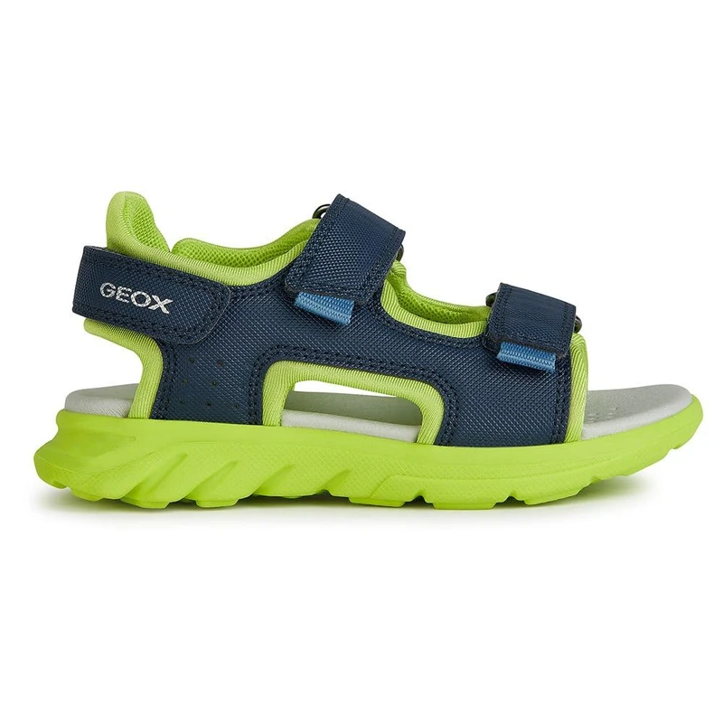 Geox Boys J Airadyum Bo Sandal, Navy Lime, 3.5 UK Child