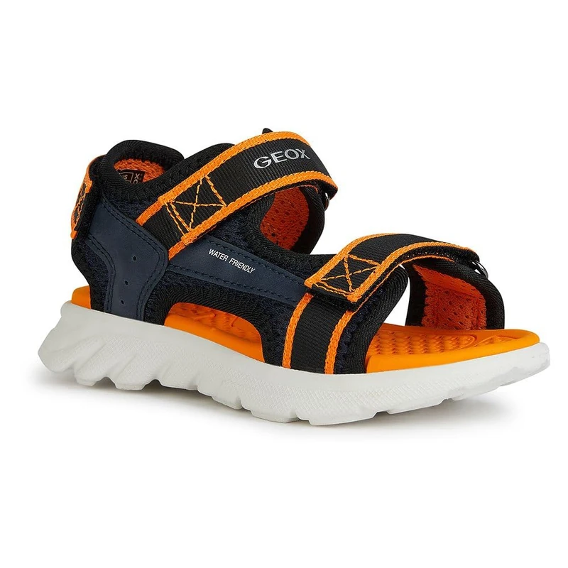 Geox Boys J Airadyum Bo Sandal, Navy Orange, 5 UK Child