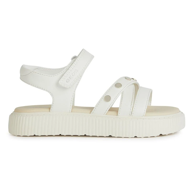Geox J Kodette Gir Sandal, White, White, 3 UK